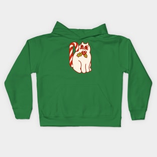 Cat With the Candy Cane Tail Kids Hoodie